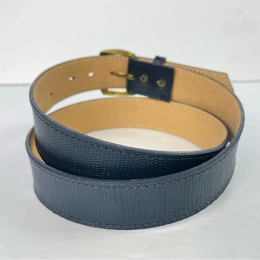 Vintage‎ Navy Blue Snakeskin Texture Belt